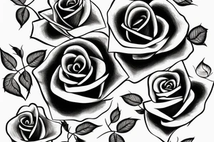 a hand holding a rose black and white thin lines tattoo idea
