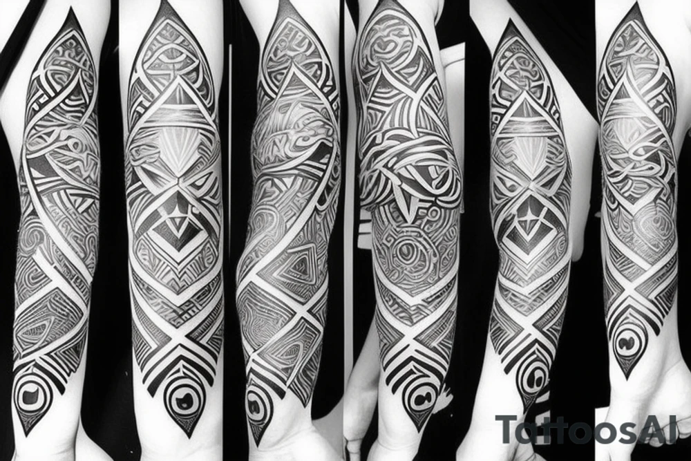 geometric wolf with geometric musical g-clef element tattoo idea geometric wolf with geometric musical g-clef element tattoo idea