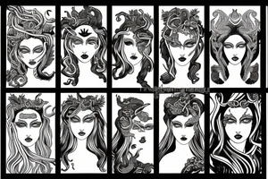 Medusa the mythical goddesses face tattoo idea