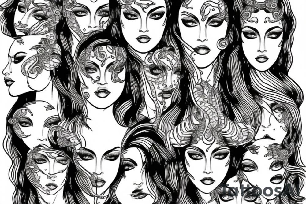 Medusa the mythical goddesses face tattoo idea