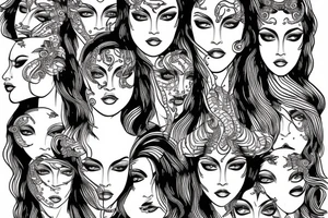 Medusa the mythical goddesses face tattoo idea