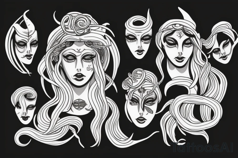 Medusa the mythical goddesses face tattoo idea
