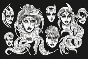 Medusa the mythical goddesses face tattoo idea