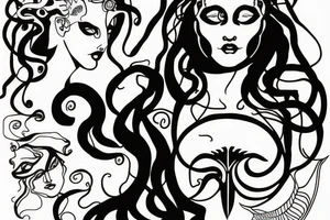 Medusa the mythical goddesses face tattoo idea