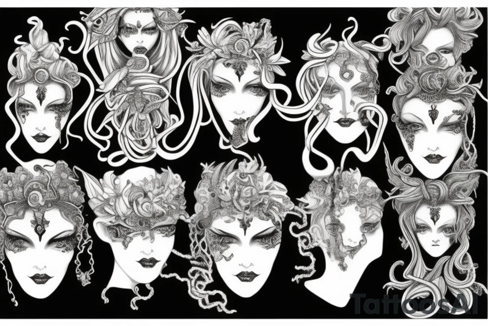 Medusa the mythical goddesses face tattoo idea
