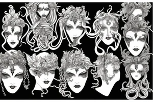 Medusa the mythical goddesses face tattoo idea