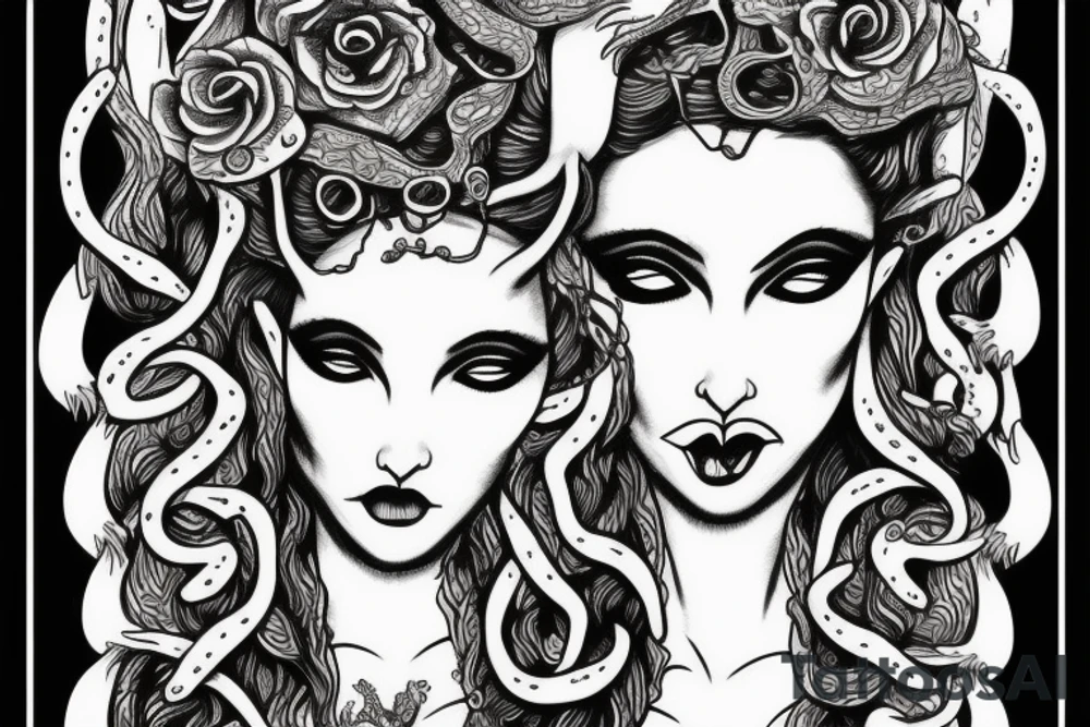 Medusa the mythical goddesses face tattoo idea