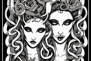 Medusa the mythical goddesses face tattoo idea