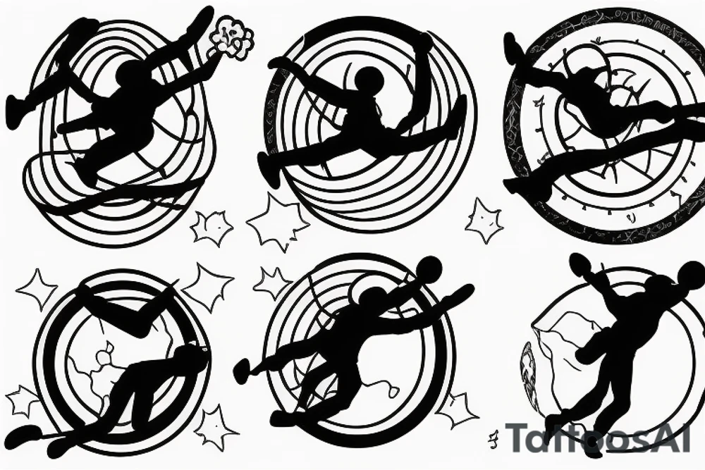 Two people skydiving the world tattoo idea