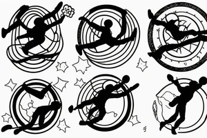 Two people skydiving the world tattoo idea