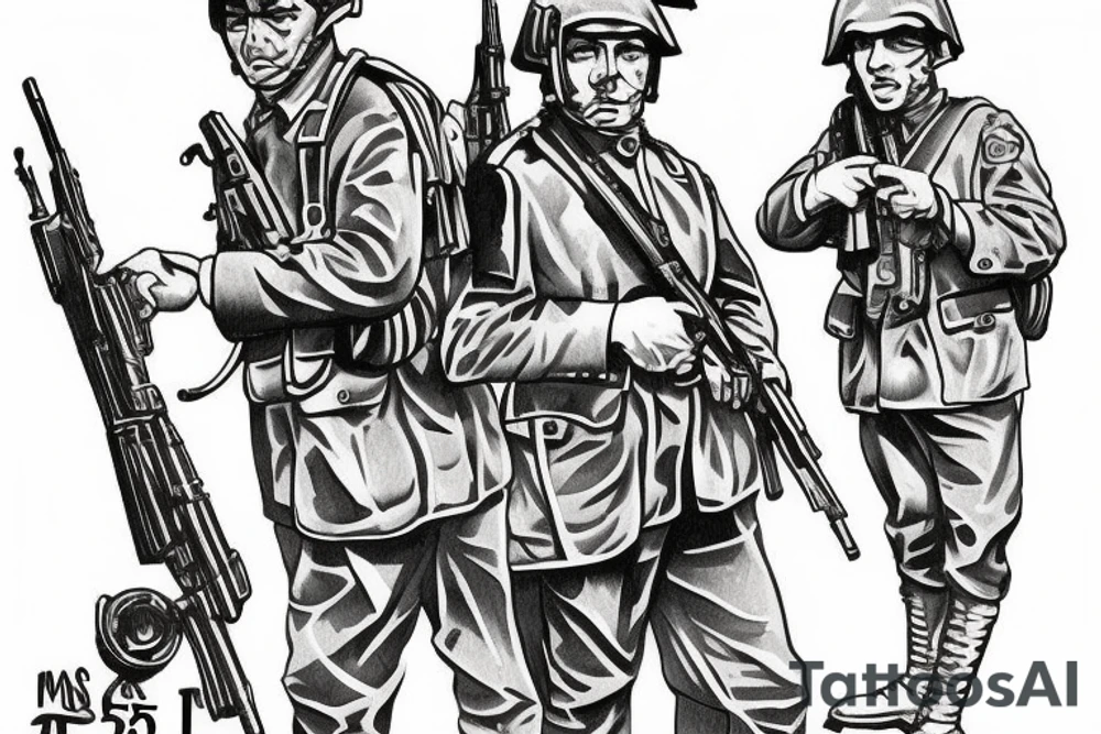 45th infantry with Thompson sub machine gun. tattoo idea