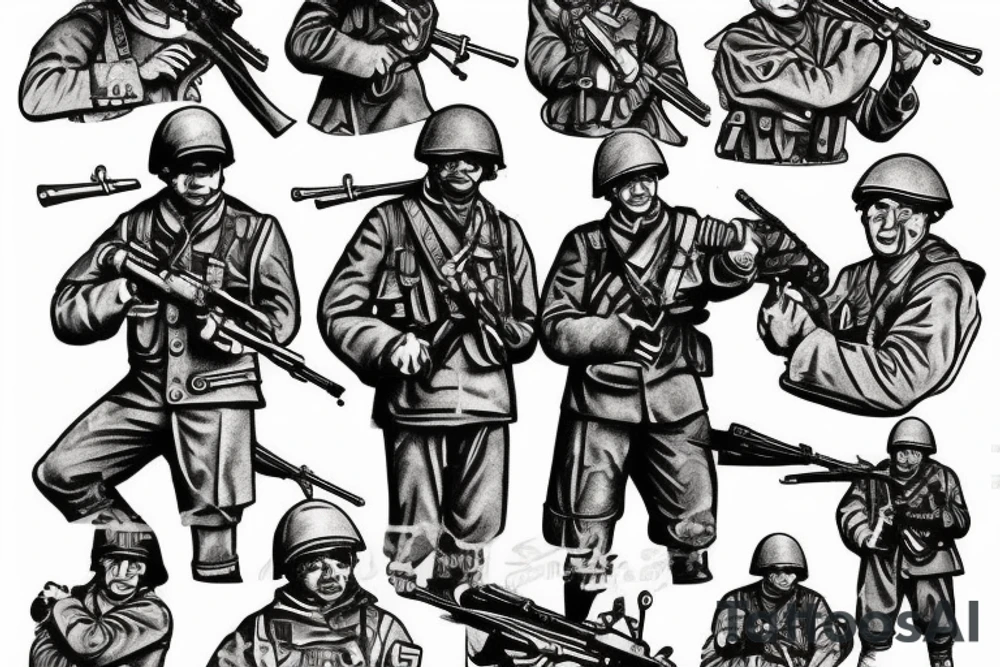 45th infantry with Thompson sub machine gun. tattoo idea