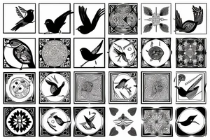 family birds tattoo idea