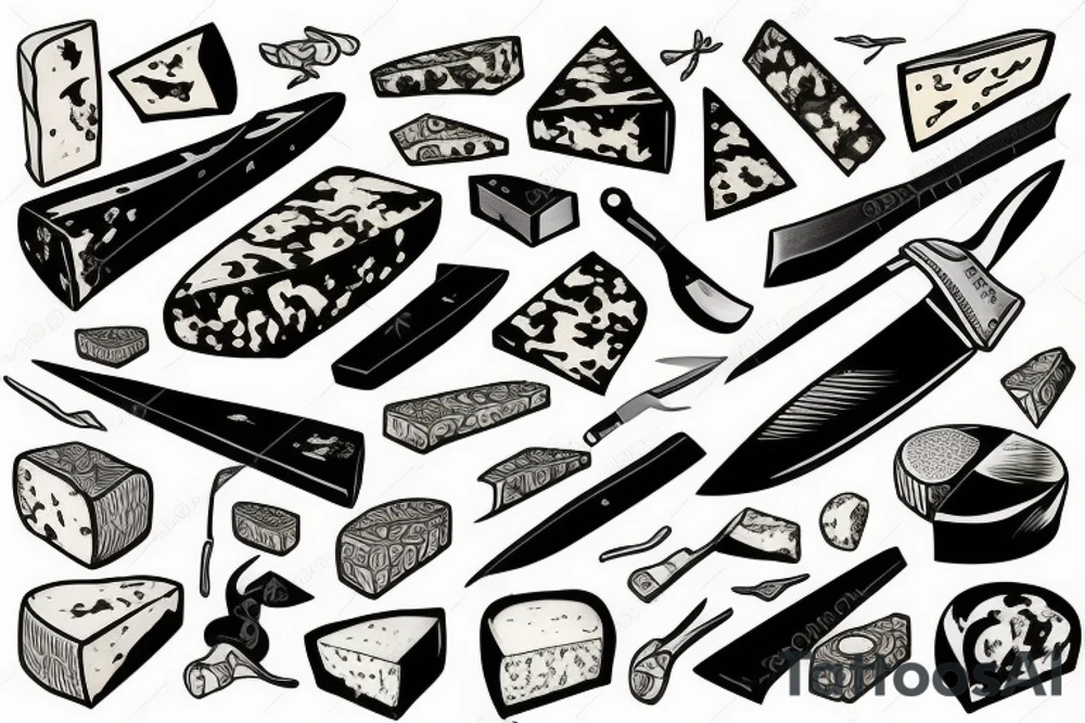 cheese knife tattoo idea