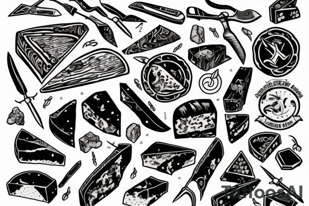 knife for cheese tattoo idea