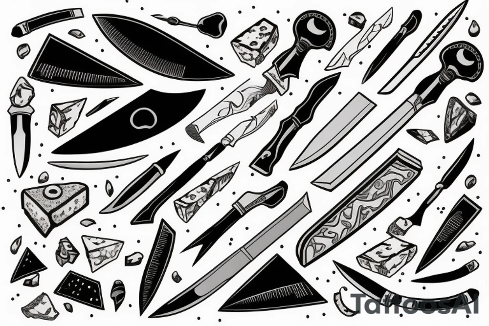 knife for cheese tattoo idea