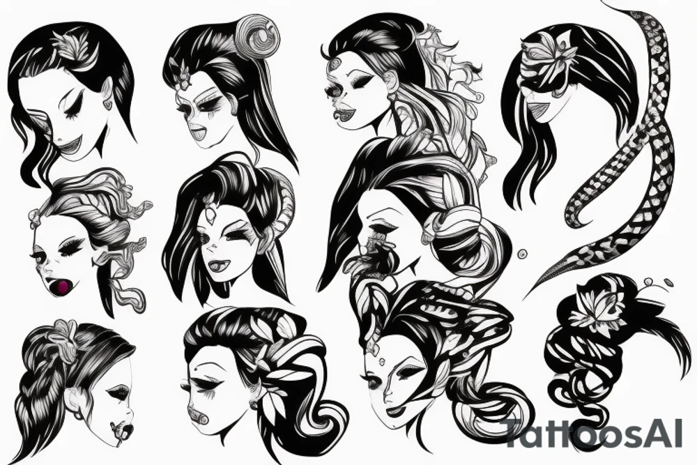 girl with snakes in hair tattoo idea