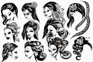 girl with snakes in hair tattoo idea