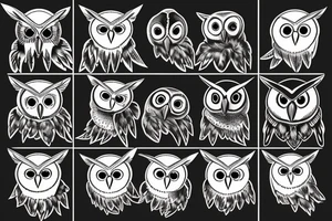 Black crow and Barn white owl tattoo idea