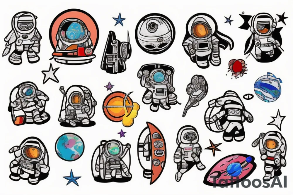 astronaut tattoo idea