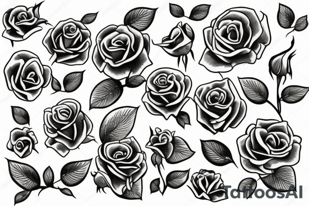 Vine with roses tattoo idea
