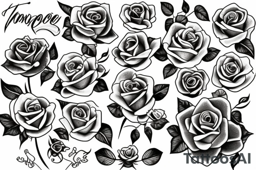 Vine with roses tattoo idea