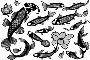 Koi fish w tattoo idea
