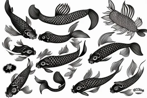 Koi fish w tattoo idea