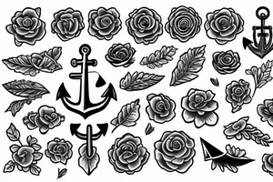 Anchor and flower tattoo idea
