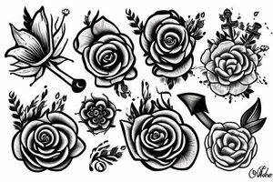 Anchor and flower tattoo idea