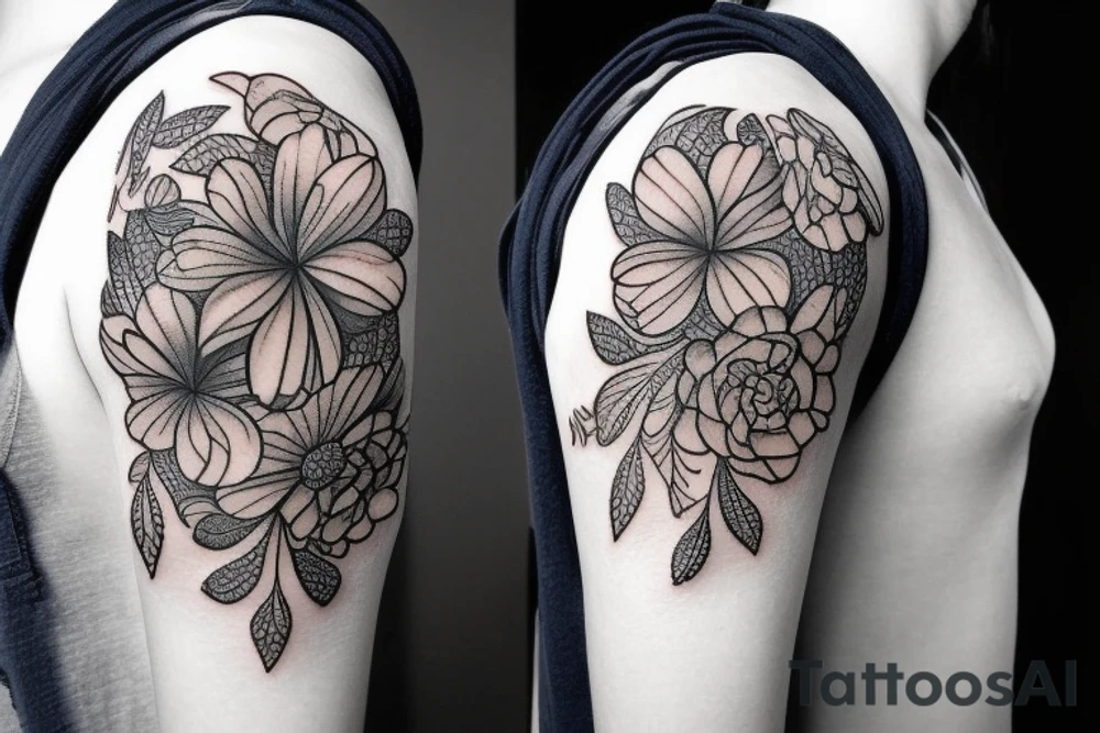 Navy Anchor and flower tattoo idea