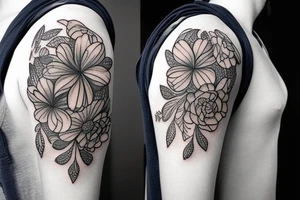 Navy Anchor and flower tattoo idea