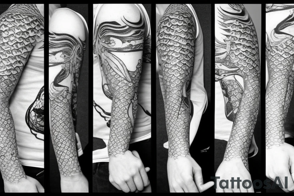 Koi fish with graffiti tattoo idea
