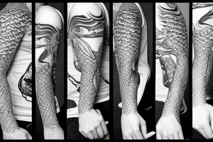 Koi fish with graffiti tattoo idea