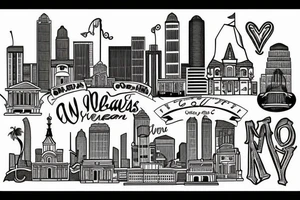 New Orleans skyline tattoo idea