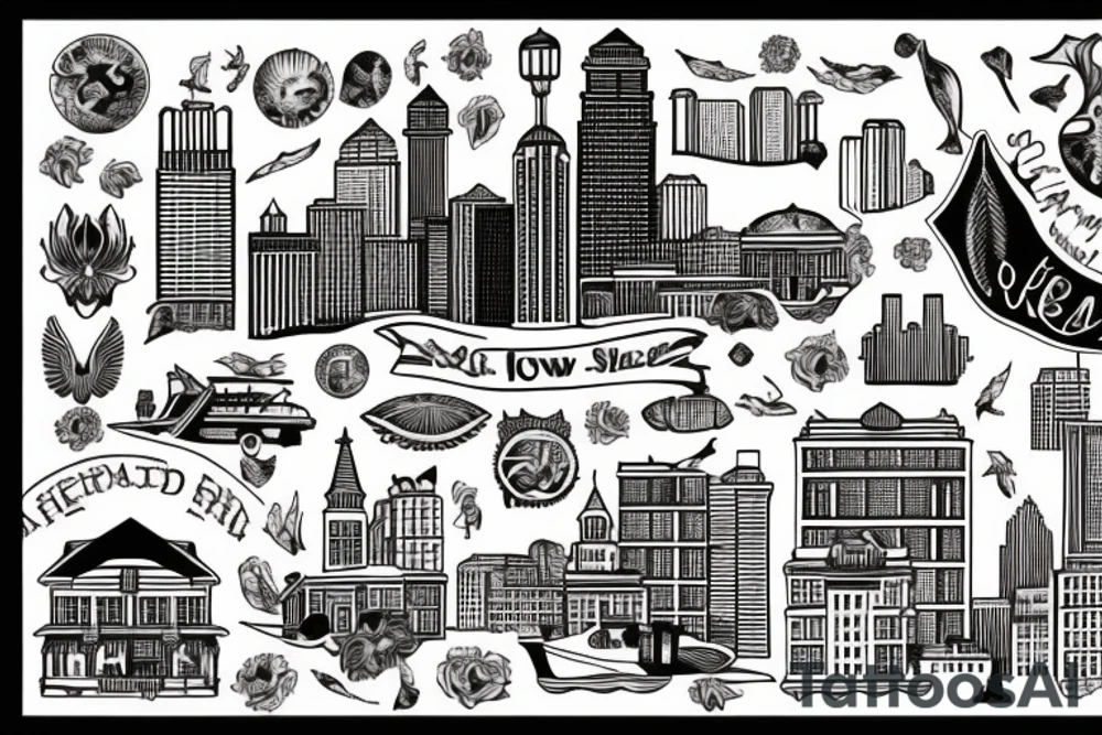 New Orleans skyline tattoo idea