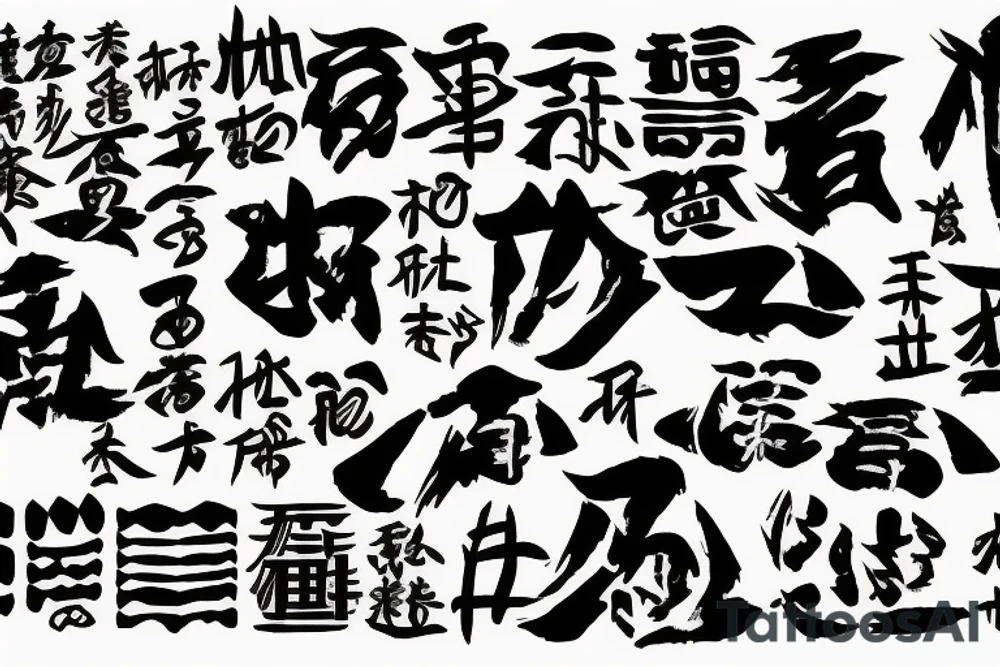 japanese kanji  with the sentence Fall down seven times and get up eight tattoo idea