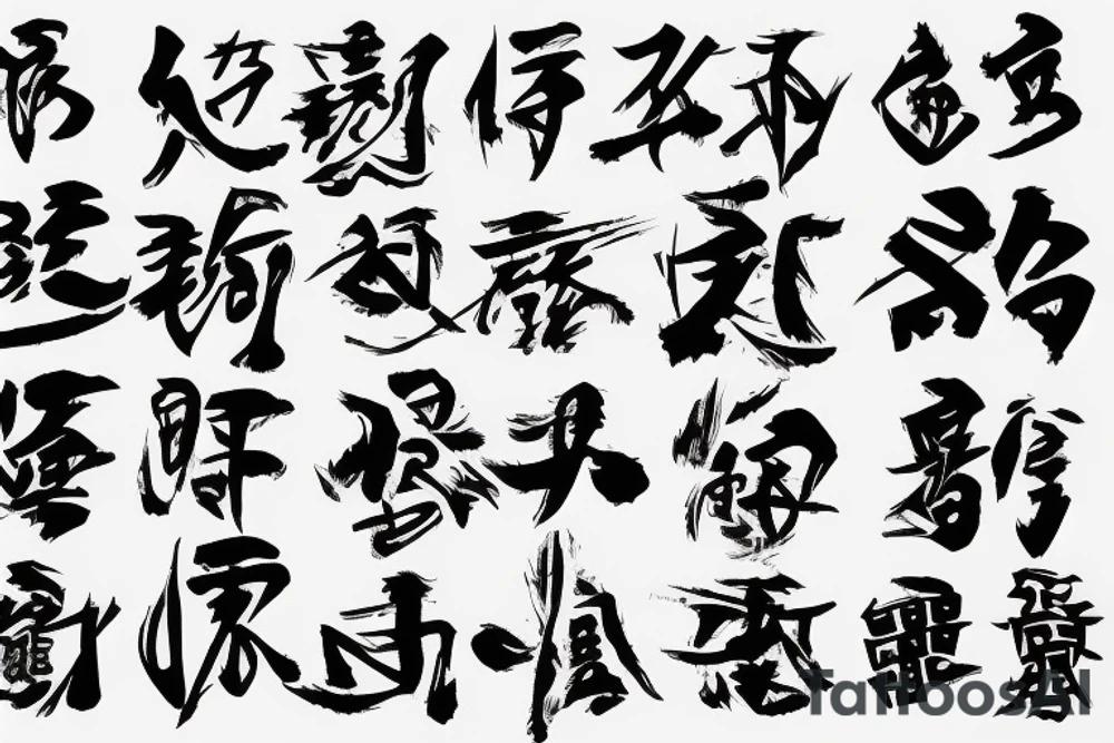 japanese kanji  with the sentence Fall down seven times and get up eight tattoo idea