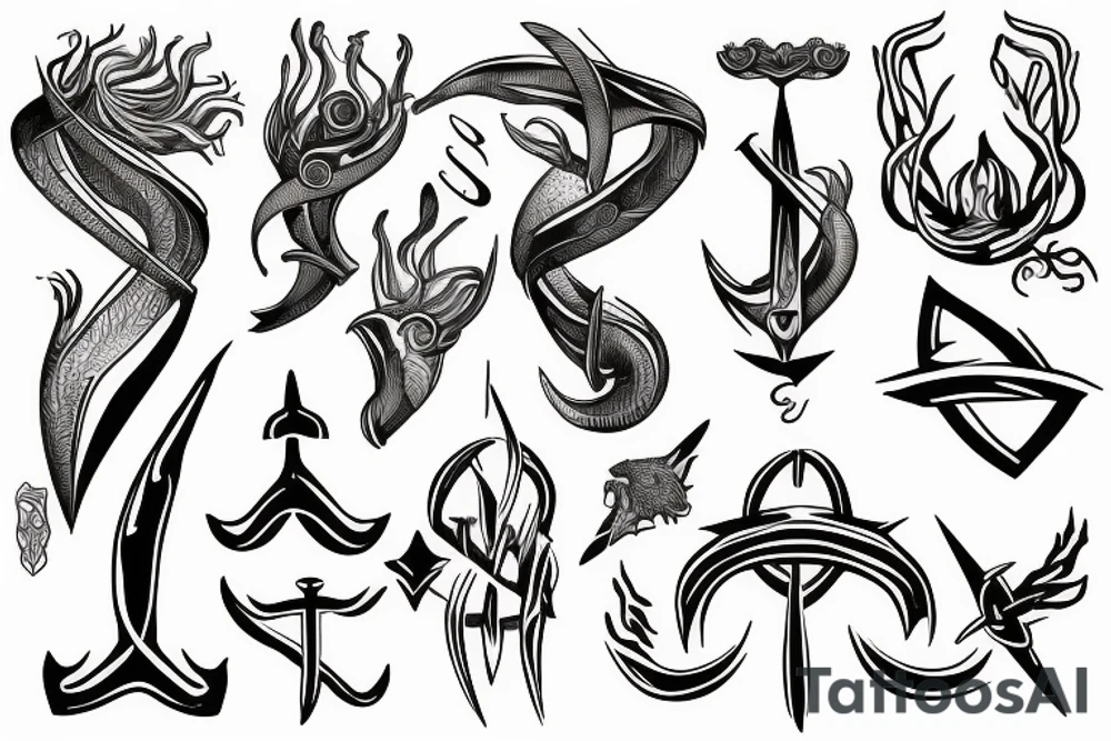 posidon trident to the forearm tattoo idea