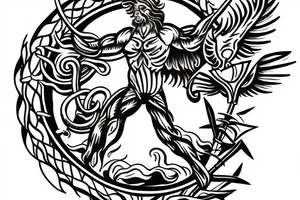 poseidon trident to the forearm tattoo idea