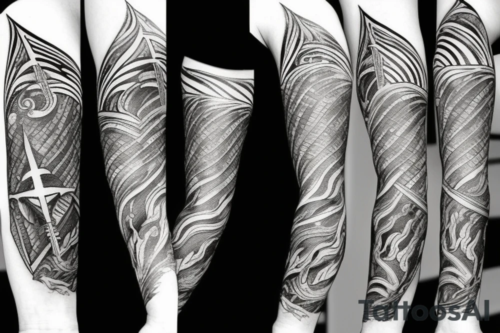poseidon trident to the forearm tattoo idea