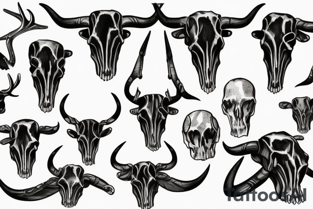 Longhorn skull tattoo idea