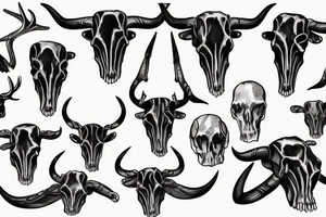 Longhorn skull tattoo idea