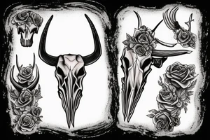 Longhorn skull tattoo idea