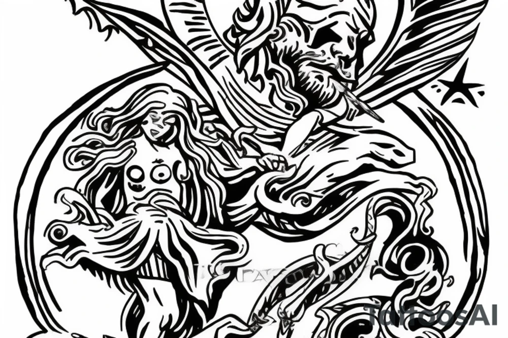 poseidon trident to the forearm tattoo idea