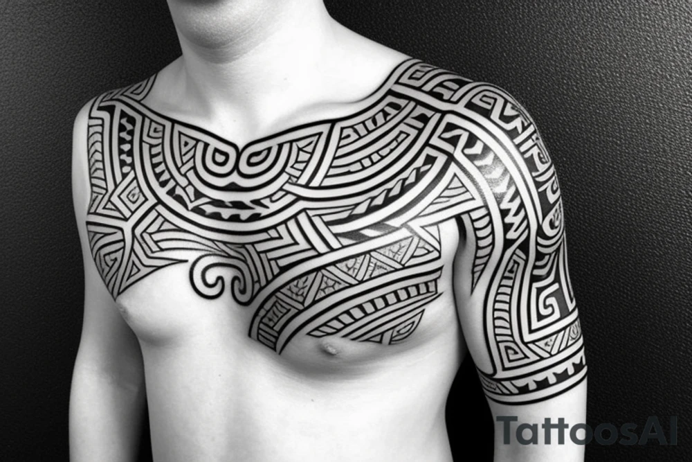 Māori tattoo near bay left shoulder thin tattoo idea
