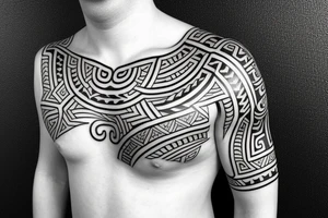 Māori tattoo near bay left shoulder thin tattoo idea