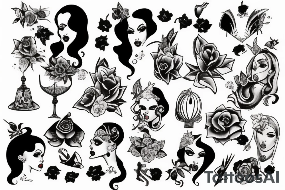 pinup magic tattoo idea