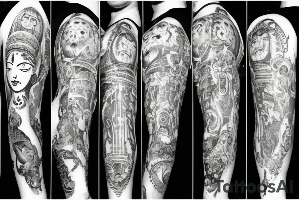 Lord shiva sitting on globe tattoo idea