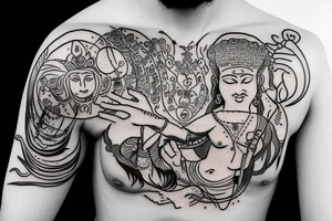 Lord shiva sitting on globe tattoo idea